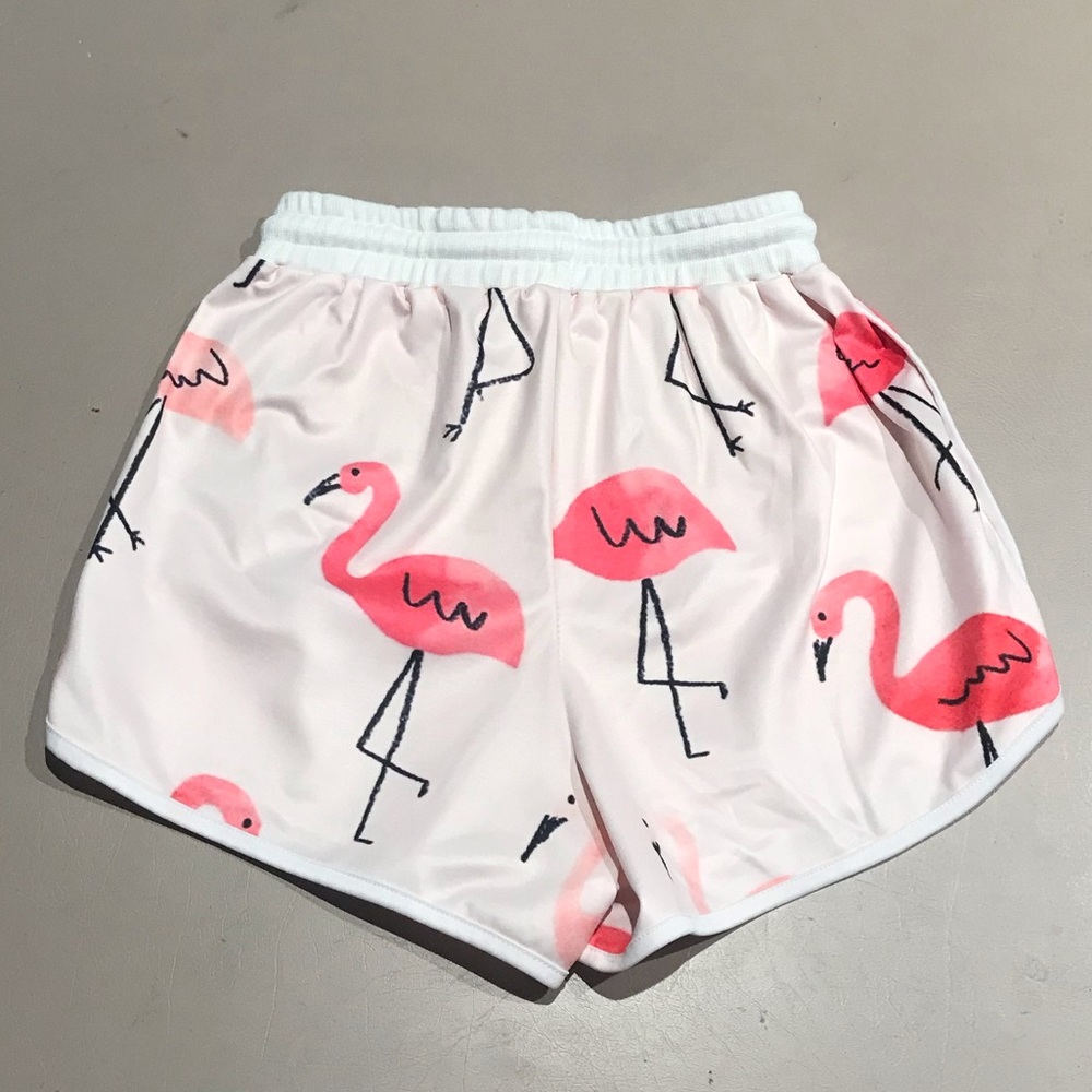 Flamingo Drawstring Shorts Size Small - image 4